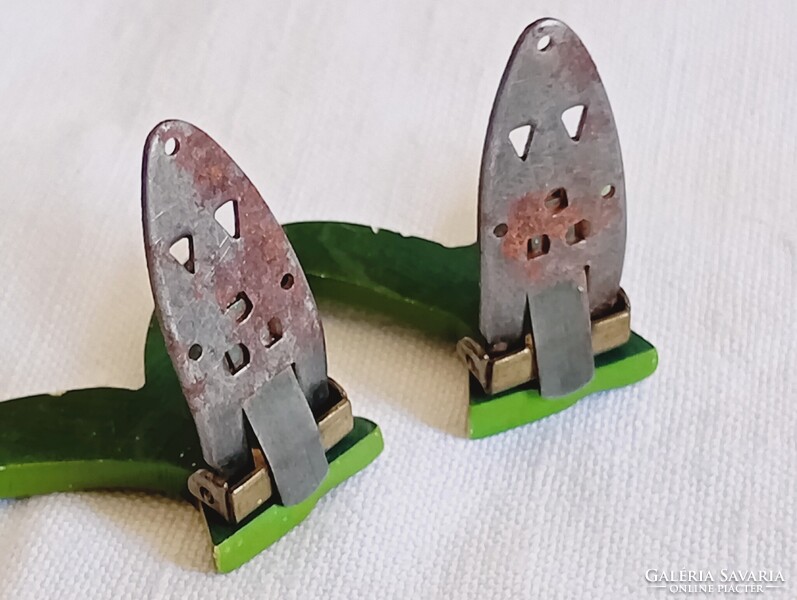 Ruhacsipesz 02 - Celluloid korai műanyag art deco 1930-as évek 2db ruhacsat egyben klipsz