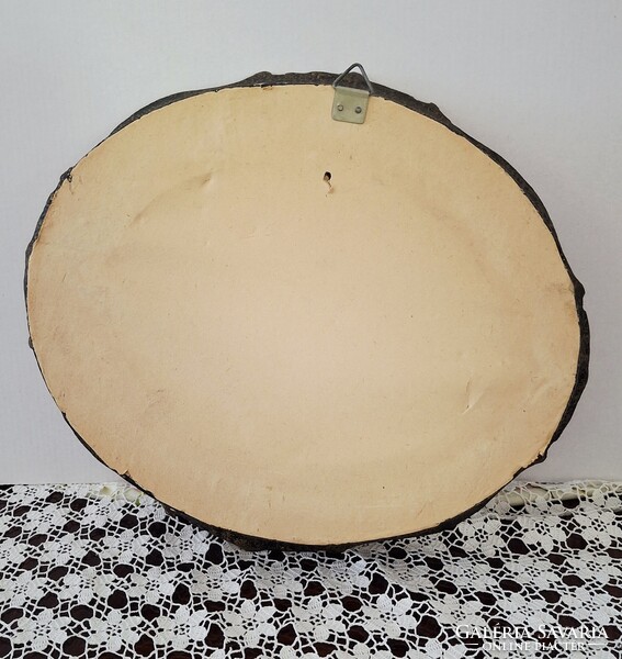 Gyönyörű blondel ovális fakeretben selyemszálas mikro gobelin   31 cm x 27 cm