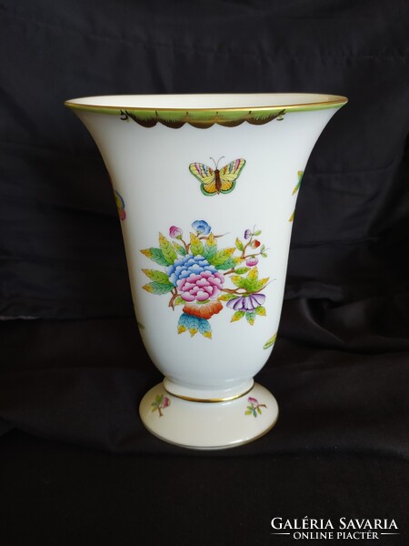 Herendi bonbonier, Viktória mintás váza, hibátlan, jelzett, 20 cm