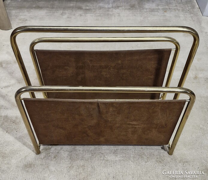 Mid century modern réz színű újságtartó