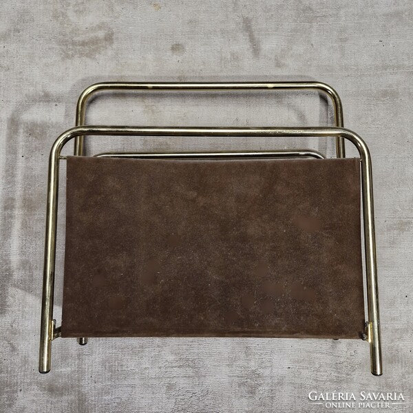 Mid century modern réz színű újságtartó