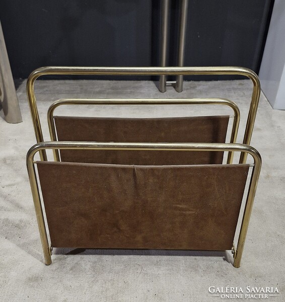 Mid century modern réz színű újságtartó