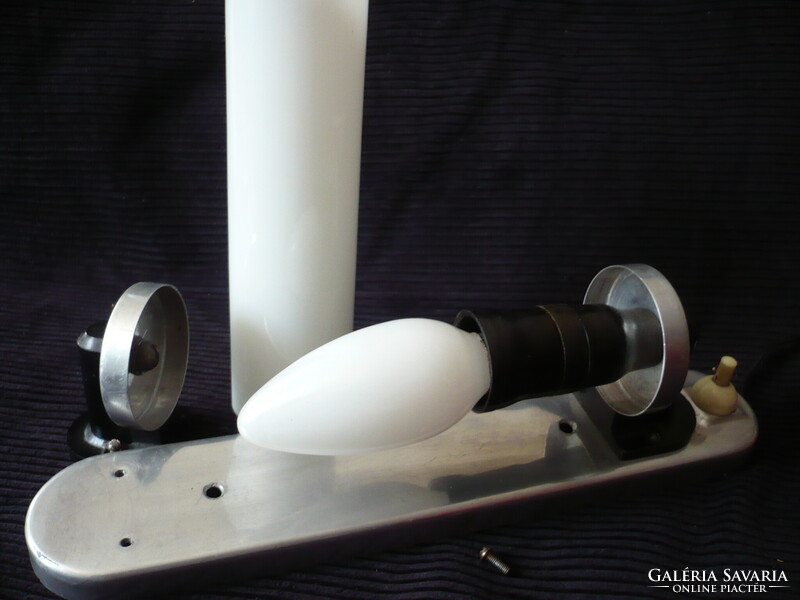 Régi Art Deco Üveg Cső Búrás Éjjeli Lámpa