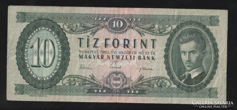 10 Forint 1962-es forgalomban volt hajtások látszanak.