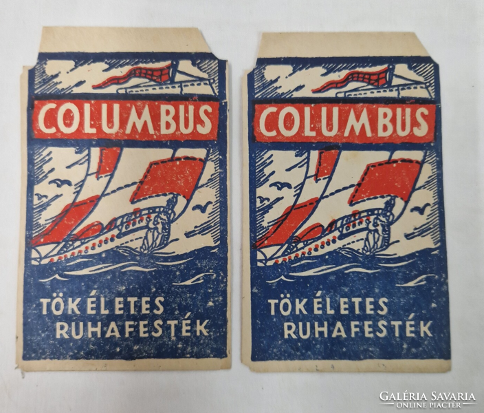 Régi COLUMBUS TÖKÉLETES RUHAFESTÉK reklám csomagolásai hibátlan állapotban együtt eladók