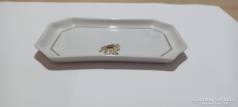 Hollóházi virágmintás, Jelzett  porcelán gyűrűtartó vagy süteményes tálka (1sz.db.) Hibátlan