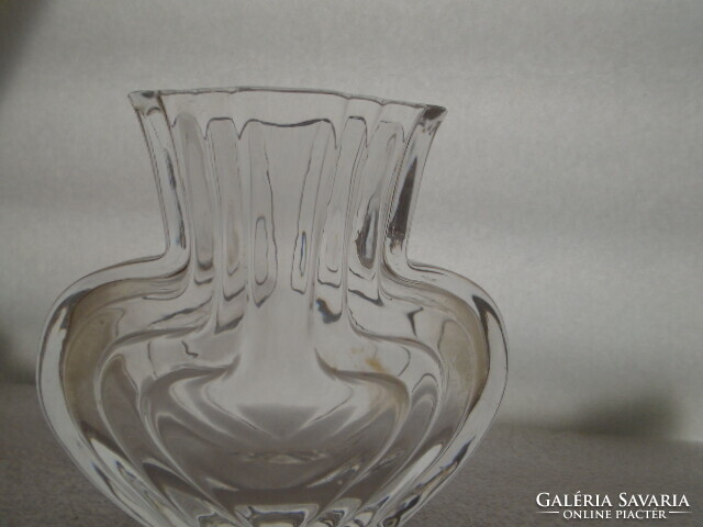 Gyönyörű, vintage  SKRUF Royal Krona 100% ólomkristály üvegváza Lars Hellstentől.