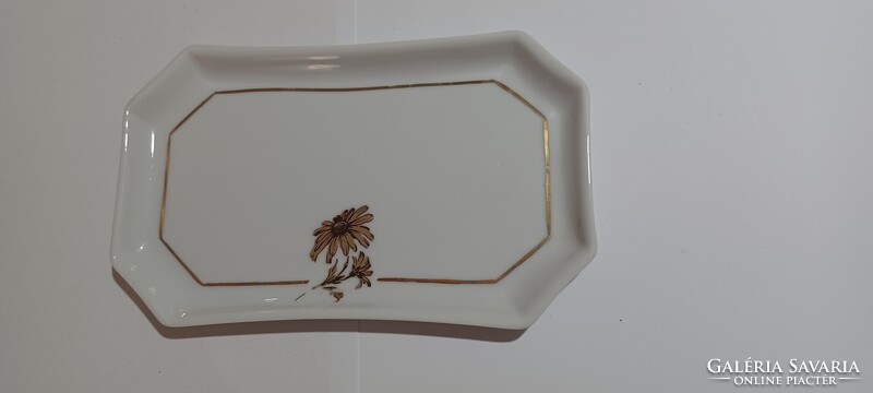 Hollóházi virágmintás, Jelzett  porcelán gyűrűtartó vagy süteményes tálka (2sz.db) Hibátlan