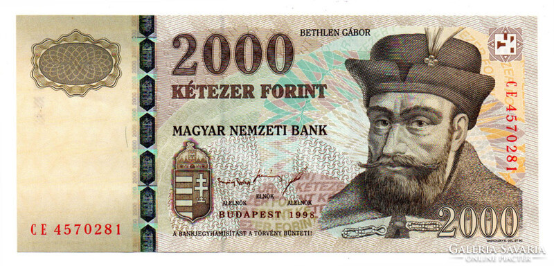 2000 Forint Bankjegy 1998 CE EF, hajtatlan