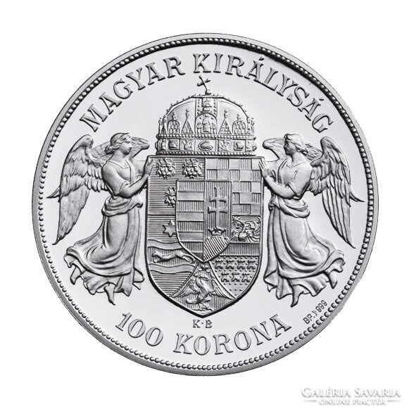 IV. Károly 100 Korona 1918 KB jelzett utánveret EZÜST 1 UNCIA