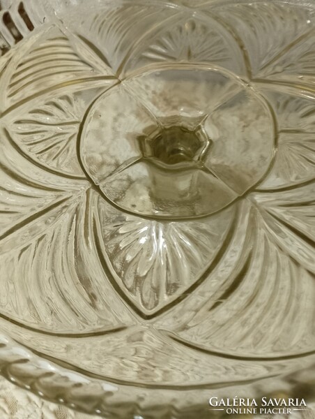 Üveg talpas torta tál