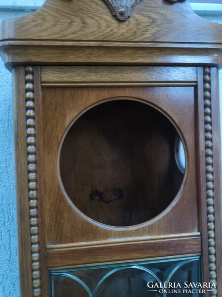 Antik szecessziós Art Deco fali vitrin kulcsos szekrény fali óra doboz csiszolt üveg hàzi àldàs tart