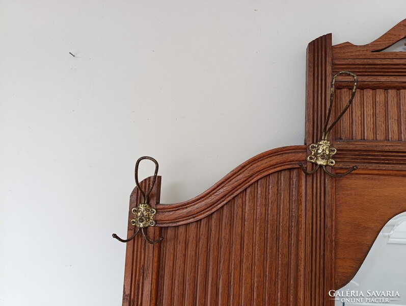 Előszobafal antik bútor nagy méretű dekoratív art deco tükrös ruhafogas fogas előszoba fal 972 3084