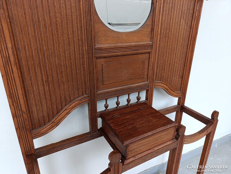 Előszobafal antik bútor nagy méretű dekoratív art deco tükrös ruhafogas fogas előszoba fal 972 3084