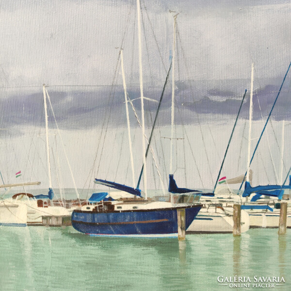 Boats and ships on a lake