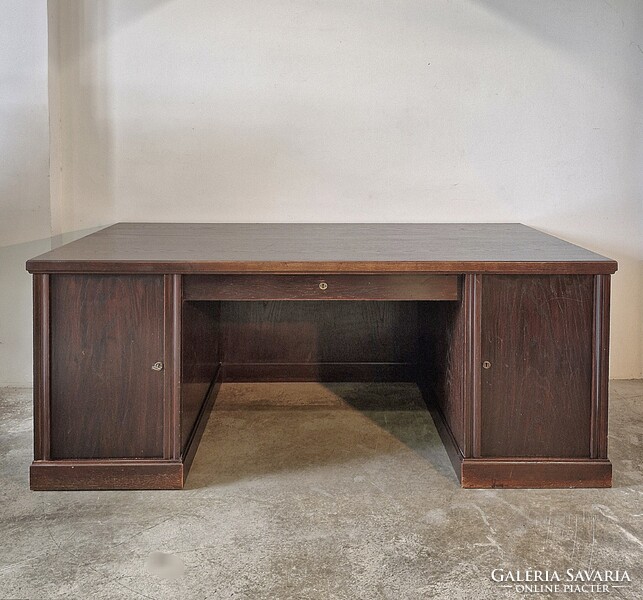 Eredeti jelzett, bécsi bauhaus íróasztal, tömör tölgy