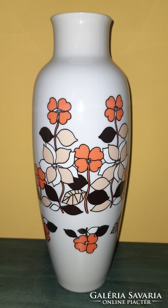 Hollóházi virágos váza 26 cm