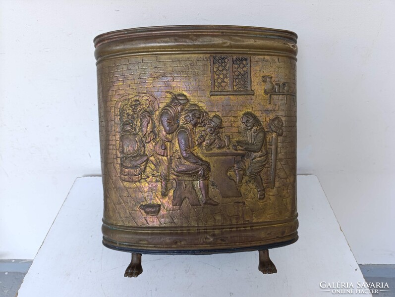 Antik esernyőtartó domborított sárgaréz esernyő sétapálca sétabot tartó sérült 922 3096