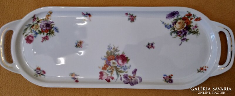 Aquincum - Hüttl Tivadar porcelán kínáló tál - RITKA! - 18 x 51 cm. - Zugló