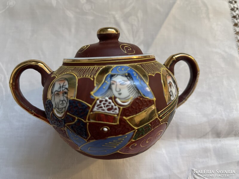 Álomszép Satsuma kézzel festett Japán cukor tartó.