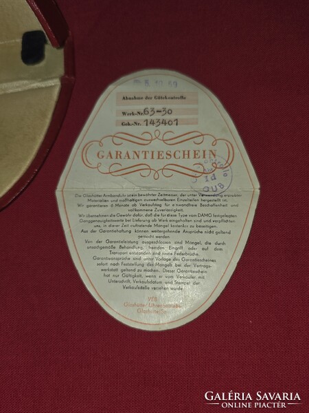 GUB Glashütte női retro zsebóra eredeti dobozában irataival