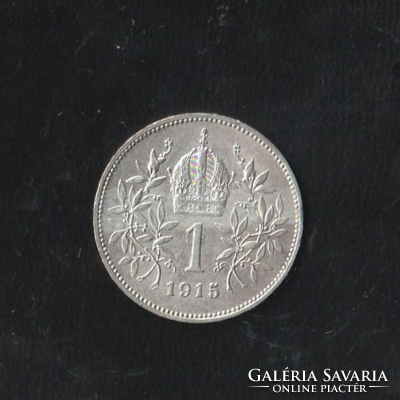1 Corona 1915 Ausztria, forgalmi pénz, forgalmi kopással.