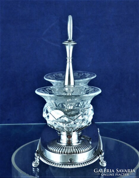 POMPÁS, ANTIK EZÜST FŰSZERTARTÓ, PÁRIZS, CA. 1820!