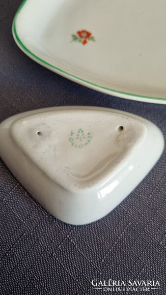 3 részes Hollóházi porcelán dohányzókészlet (1960-70-es évek)