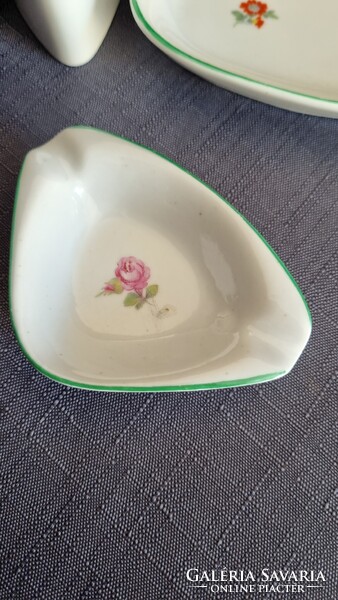 3 részes Hollóházi porcelán dohányzókészlet (1960-70-es évek)