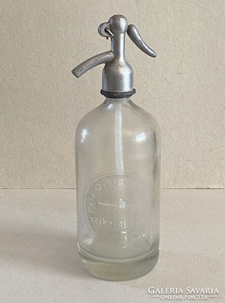 PATA GYÖRGY ÉS TÁRSA MISKE SZIKVÍZGYÁR NAGY SZÓDÁSÜVEG SZIFON 32 CM