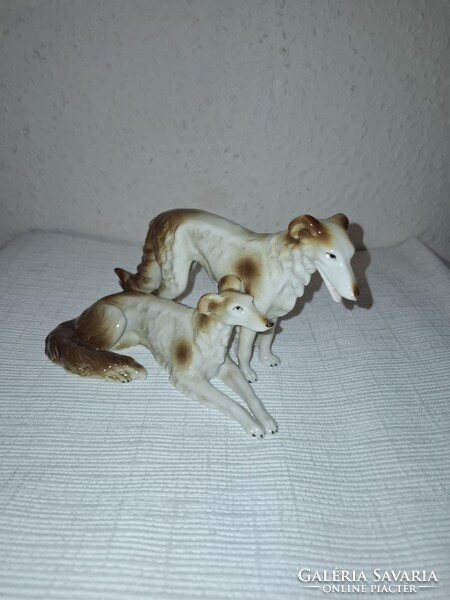 Art deco  Grafenthal  Orosz agàr pár német porcelán  Carl Scheidig  Grafenthal eladó szép állapotban