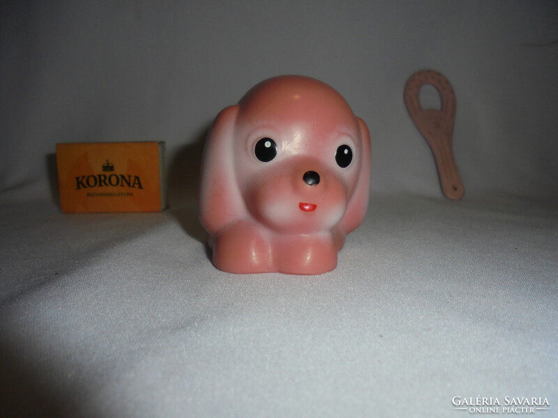 Retro CHICCO rágóka és csipogós gumi kutya baba játék - együtt