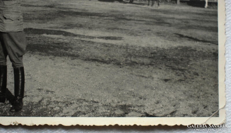 Régi fotó képeslap  - katona lovával