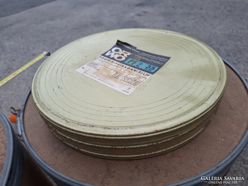 Régi, filmtekercs tároló dobozok, fém abroncs, Budapest felirat, ár/ darab