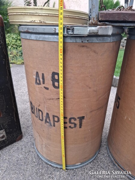 Régi, filmtekercs tároló dobozok, fém abroncs, Budapest felirat, ár/ darab