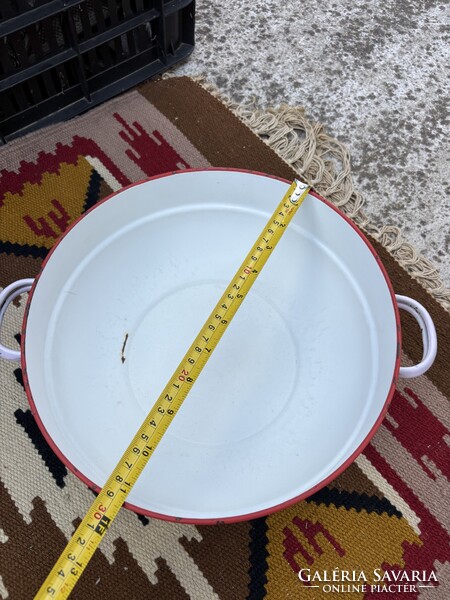 Budafoki 28 cm pogácsás pogácsástál  paraszttál Zománcos Zománcozott nosztalgia darab paraszti