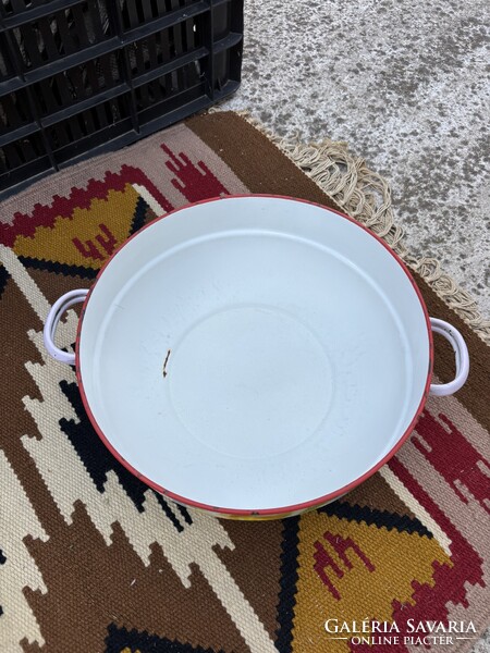 Budafoki 28 cm pogácsás pogácsástál  paraszttál Zománcos Zománcozott nosztalgia darab paraszti