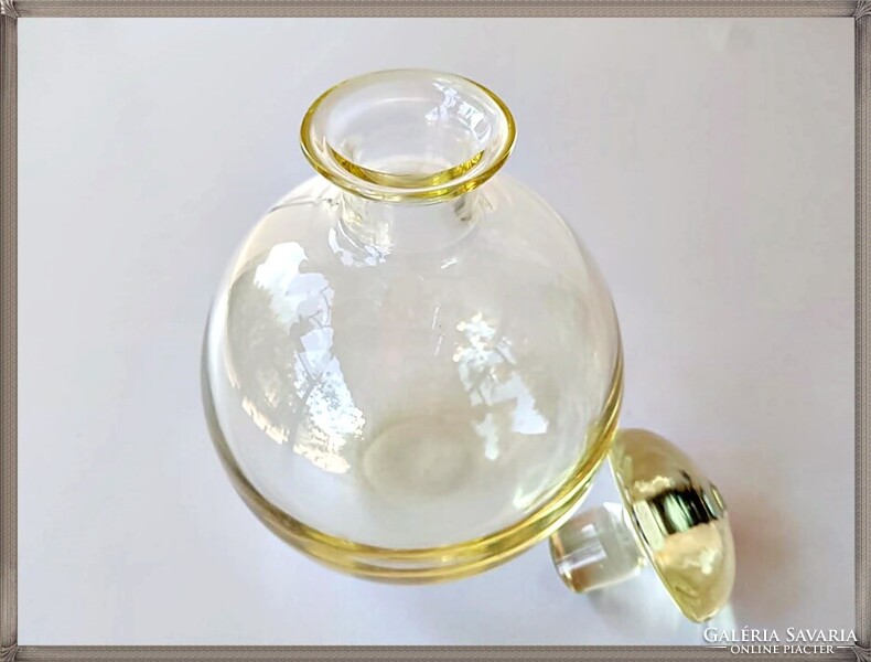 Moser Culbuto, yellow-colored decanter, lead-free crystal bottle
