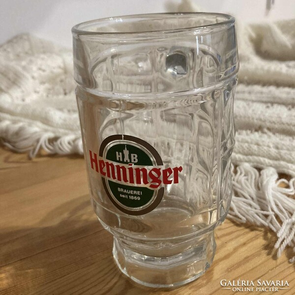Korsó vastag üvegből Henninger felirattal