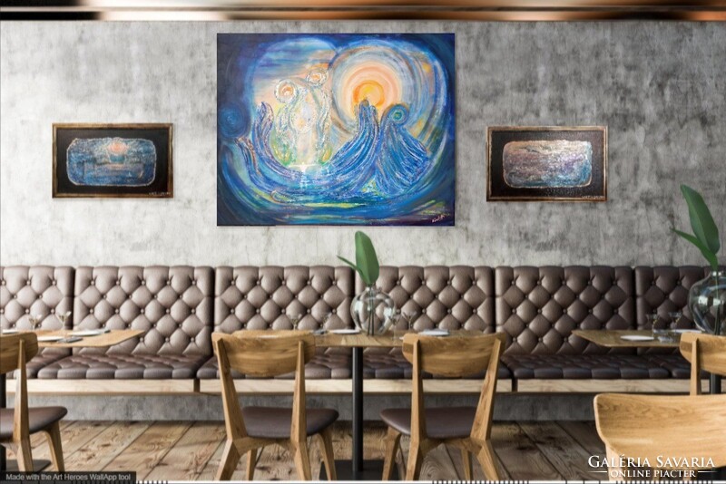 Holdfényes séta  Prima díjas művész zománcképe, tanúsítvánnyal. 55x35cm. Károlyfi Zsófia (1952)