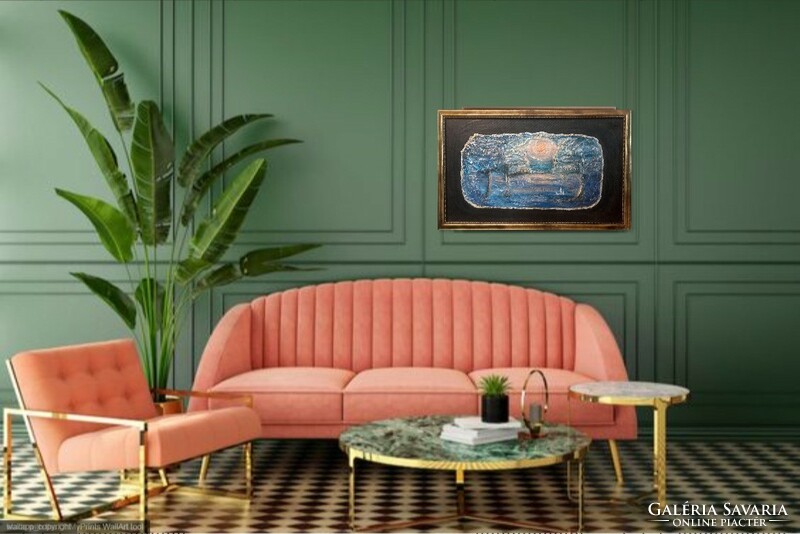 Holdfényes séta  Prima díjas művész zománcképe, tanúsítvánnyal. 55x35cm. Károlyfi Zsófia (1952)