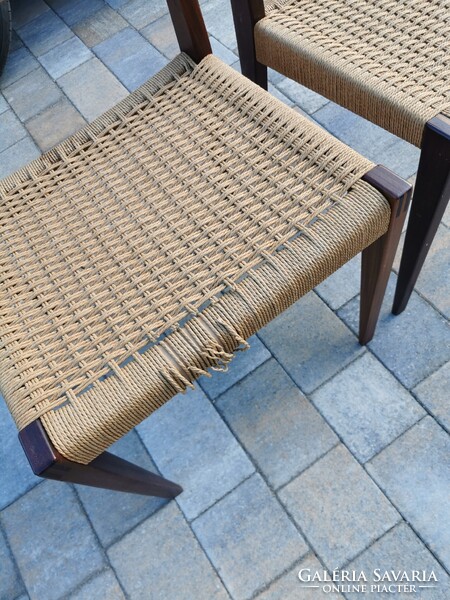 Mid Century Pia Tikfa Székek by Poul Cadovius / 2 db / Retró / Régi / Fonott