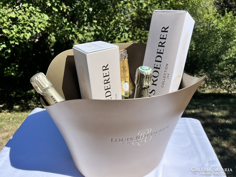 Louis Roederer Champagne – Bronzarany színű fém jégkád