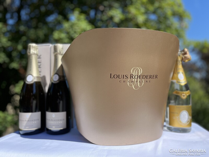 Louis Roederer Champagne – Bronzarany színű fém jégkád