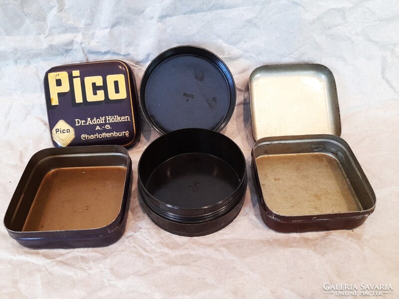 3 db. antik lemez és bakelit doboz (Pelikan, PICO, Kores)