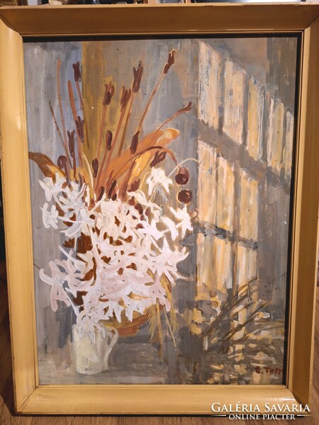 Tassy Klára nagyméretű képcsarnokos olajfestménye