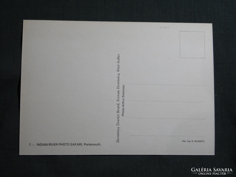 Képeslap,Közép Amerika,Karib tenger,Dominikai köztársaság,Indian folyó szafari,1980-