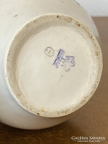 AQUINCUMI PORCELÁN HULLÁMOS SZÁJÚ, APRÓ VIRÁGOS, RETRO VÁZA 13 CM