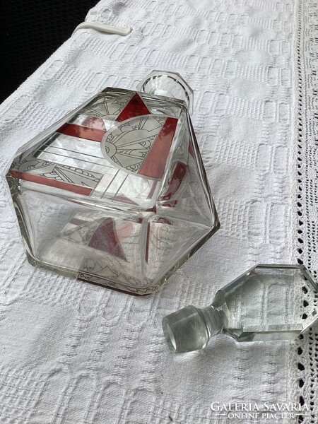 Haida Karl Palda Art Deco üveg decanter