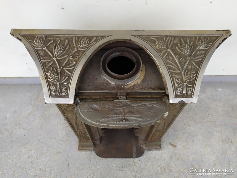 Antik Art Deco szecesszió jugendstil vaskályha kályha bányász vájár kandalló keret 3820